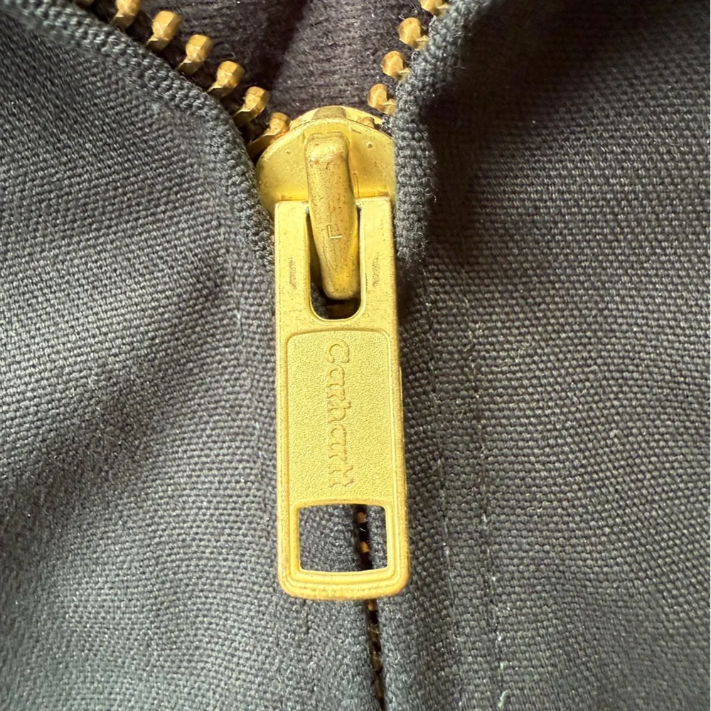 Carhartt Jacket Hooded Quilted‎ Black RN# 14806 Size 2XL XXL Heavy Thick Co Logo
